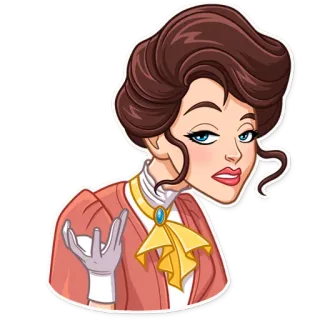😕 wanita, vintage, mode, karakter, elegan, kuno telegram sticker