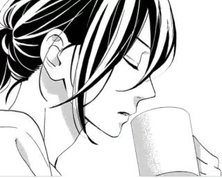 😒 anime, manga, coffee, cup, character, drink telegram sticker
