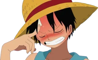 😡 Monkey D. Luffy One Piece anime, one piece, monkey d. luffy, luffy, exhausted, sweating telegram sticker