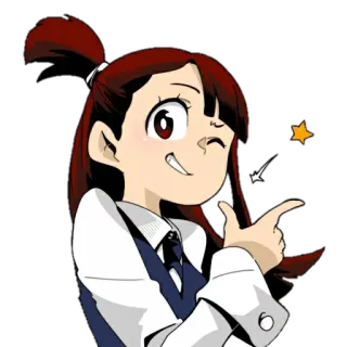⭐ Atsuko Kagari Little Witch Academia Anime, Cartone animato, Ragazza, Magia, Scuola telegram sticker