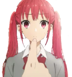 ☹ Anime, Ragazza, Dito, Shhh, Silenzio telegram sticker