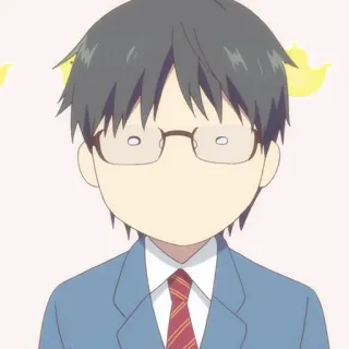 🎼 Anime, Personaggio, Occhiali, Kawaii, Cartone animato whatsapp sticker