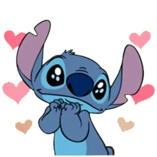 ❤ Stitch Cartoon, Süß, Liebe, Herzen, Disney telegram sticker