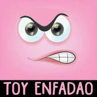 😍 TOY ENFADAO 장난감, 화난, 얼굴, 표정, 만화, 분홍색, 기분, 불쾌한 whatsapp sticker