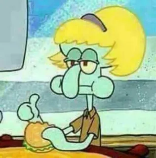🥢 Squidward SpongeBob SquarePants squidward, spongebob, cartoon, character, meme whatsapp sticker