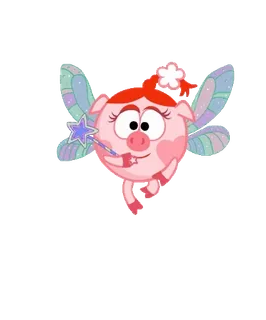 🪄 cartoon, fairy, pig, pink, wings, magic telegram sticker