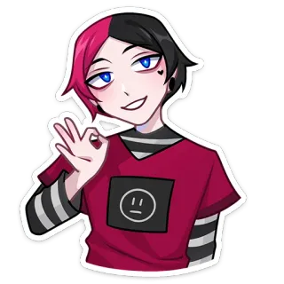 👌 Anime, Emo, Ok-Zeichen, Cartoon, Figur whatsapp sticker