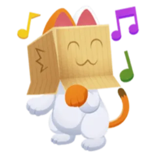 🎼 gato, caixa, música, fofo, dançando, feliz, desenho animado whatsapp sticker