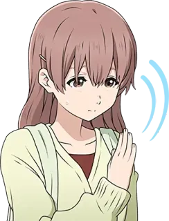 🙂 Shouko Nishimiya A Silent Voice Anime, Garota, Nervosa, Personagem, Mangá, A Silent Voice, Shouko Nishimiya telegram sticker