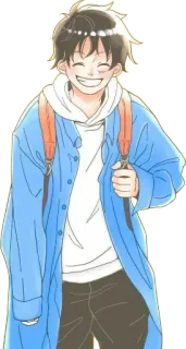 😁 anime, manga, boy, smiling, cartoon telegram sticker