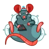 🍿 เมาส์, การ์ตูน, สัตว์, หมอน, ทีวี, รีโมท, ผ่อนคลาย telegram sticker