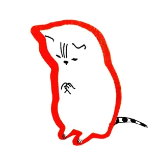 😔 кот, милый, животное, мультфильм, наклейка, каваий, питомец, иллюстрация telegram sticker