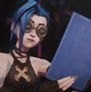 🌀 Jinx Arcane Anime, Personaje, Pelo azul, League of Legends, Arcane telegram sticker