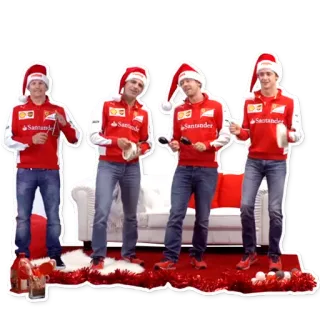 👨 navidad, gorro de papá noel, festivo, hombres, rojo whatsapp sticker