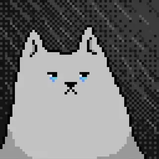😢 พิกเซลอาร์ต, แมว, เศร้า, สัตว์, น่ารัก telegram sticker