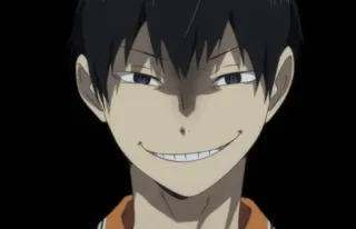 😏 Tobio Kageyama Haikyu!! Аниме, Haikyuu, Тобио Кагеяма, Ухмылка, Тёмный, Злой, Персонаж, Манга telegram sticker