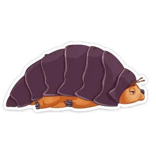 ☹️ armadillo, animale, carino, mammifero, cartone animato telegram sticker
