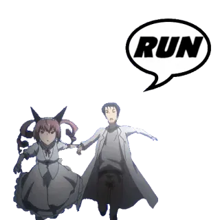 🏃‍♀️ RUN corrida, anime, fuga, ação, aviso, velocidade telegram sticker
