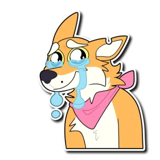 😭 płacz, smutny, pies, kreskówka, słodki, zwierzę telegram sticker