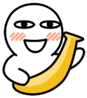 🍌 pisang, kartun, karakter, stiker, senang, lucu telegram sticker