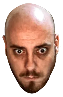 😳 calvo, cara, hombre, ojos, expresión, retrato whatsapp sticker