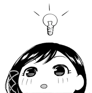 💡 lightbulb, idea, anime, manga, cartoon, girl telegram sticker