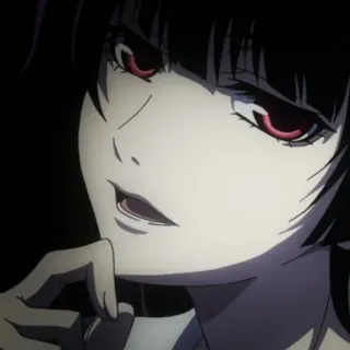 🕸 Anime, Femme, Fille, Cheveux foncés, Yeux rouges whatsapp sticker