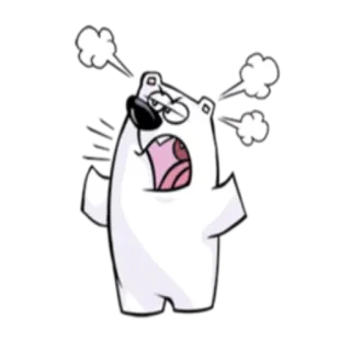 😤 медведь, мультик, злой, пар, бешеный, разочарованный telegram sticker
