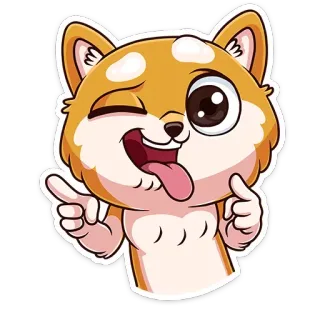 😋 cane, cucciolo, carino, sticker, animale, cartone animato, divertente whatsapp sticker