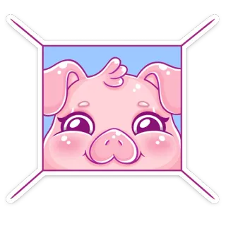 🐽 cerdo, animal, lindo, dibujos animados, rosa, pegatina telegram sticker