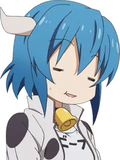 😌 BEEF Anime, Vaca, Lindo, Divertido, Dibujos animados whatsapp sticker