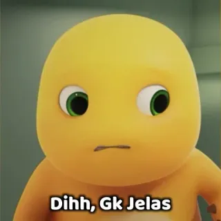 🐒 Dihh, Gk Jelas Comicfigur, Dinosaurier, Gelb, Dihh, Unklar telegram sticker