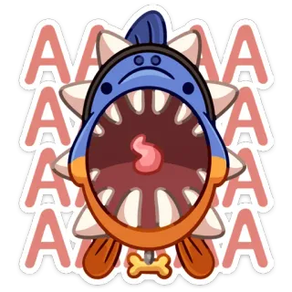 😫 AAAA การ์ตูน, สัตว์ประหลาด, กรีดร้อง, ปาก, เปิด, ตัวอักษร A, ตื่นตระหนก, กลัว telegram sticker