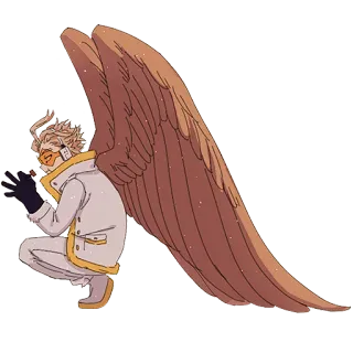 😐 Hawks My Hero Academia hawks, anime, wings, my hero academia, pro hero whatsapp sticker