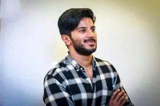 ❤️ uomo, attore, ritratto, camicia a quadri, Dulquer Salmaan telegram sticker
