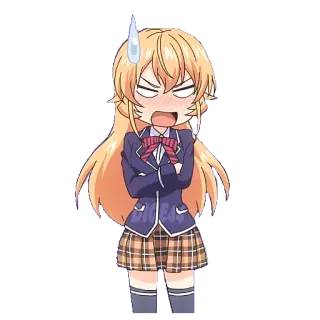 😖 Anime, Ragazza, Cartone animato, Uniforme scolastica telegram sticker