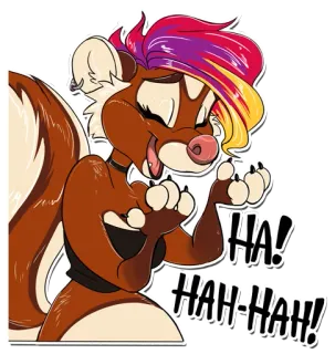 😂 HA! HA! HA-HA-HA! gambá, rindo, engraçado, desenho animado, animal, peludo whatsapp sticker