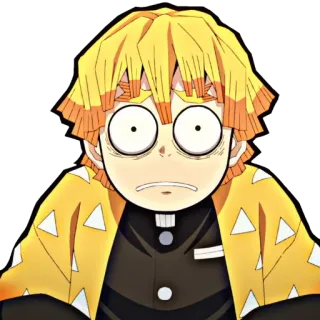 ❄️ Zenitsu Agatsuma Demon Slayer anime, demon slayer, zenitsu, shocked, scared, funny telegram sticker