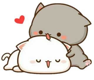 😛 kot, serce, słodki, kreskówka, miłość, zwierzę whatsapp sticker