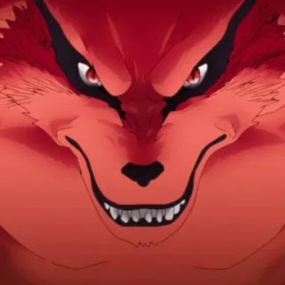 👿 Kurama Naruto 애니메이션, 악마, 여우, 괴물, 구미호, 나루토, 쿠라마 telegram sticker