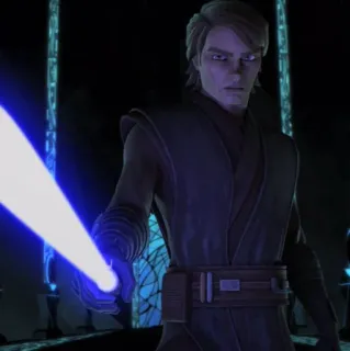 😶 Anakin Skywalker Star Wars: The Clone Wars jedi, lightsaber, star wars, anakin, skywalker telegram sticker