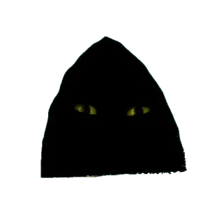 👀 gato, capuz, olhos, escuro, assustador, sinistro whatsapp sticker
