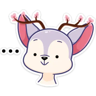 😐 ooo animal, fofo, adesivo, kawaii, veado, ilustração, desenho animado telegram sticker