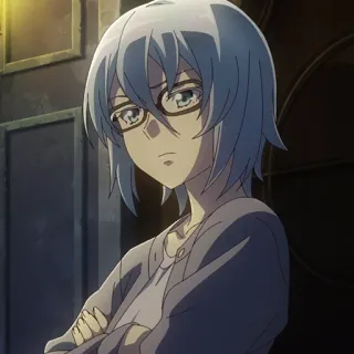 💎 Anime, Garota, Óculos, Personagem, Feminino, Retrato telegram sticker