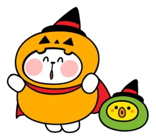👻 Kreskówka, Słodkie, Zwierzę, Kawaii, Postać, Naklejka telegram sticker