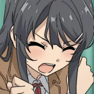 🐰 Mai Sakurajima Rascal Does Not Dream of Bunny Girl Senpai 애니메이션, 여자, 귀여운, 사쿠라지마 마이, 청춘 돼지 whatsapp sticker