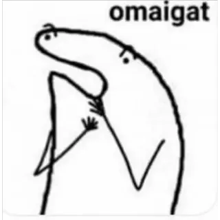 😶 omaigat meme, omaigat, funny, shocked, cartoon telegram sticker