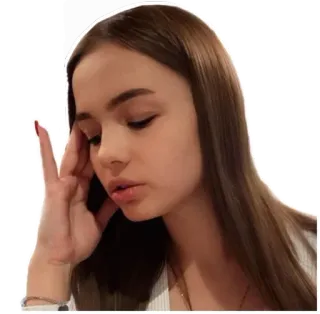 🙄 fille, ado, triste, pensif, songeur, ennuyé whatsapp sticker