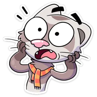 😳 kat, cartoon, sticker, dier, geschrokken, verrast, schattig telegram sticker