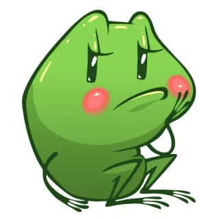 😐 rã, triste, verde, animal, desenho animado telegram sticker